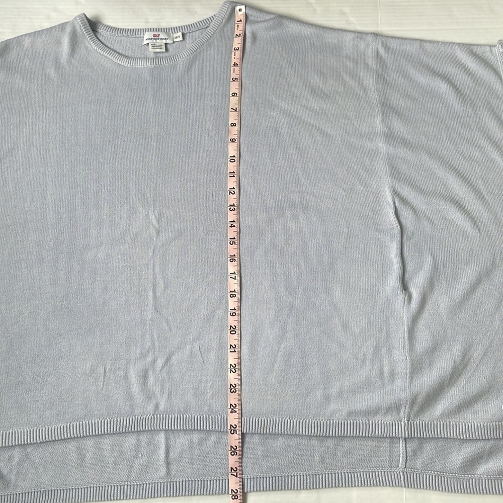 Vineyard Vines Women’s Oversized Fringe Poncho Sweater Cotton Pull Over XS / S - Picture 16 of 17